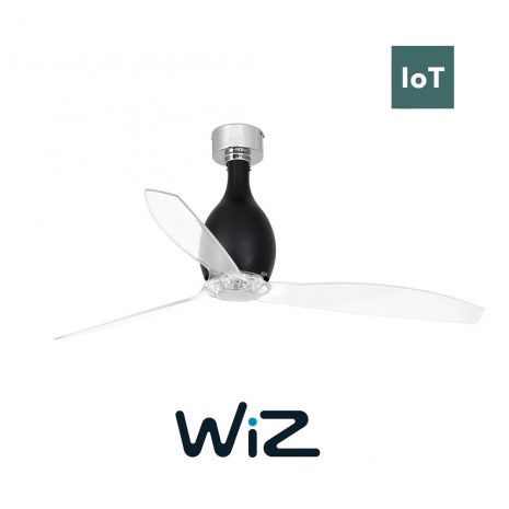 FARO MINI ETERFAN 32027W 50,4“ matná černá/transparentní Reverzní stropní ventilátor WiZ