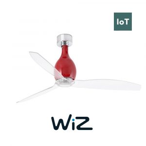 FARO MINI ETERFAN 32029W 50,4“ červená/transparentní Reverzní stropní ventilátor WiZ