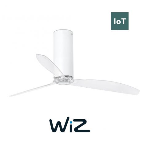 FARO TUBE FAN 32034W 50,4“ matná bílá/transparentní Reverzní stropní ventilátor WiZ
