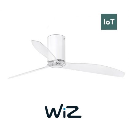 FARO MINI TUBE FAN 32038W 50,4“ bílá lesk/transparentní Reverzní stropní ventilátor WiZ