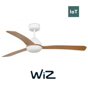 FARO GRID 33341W 52“ bílá/světlé dřevo Reverzní stropní ventilátor WiZ