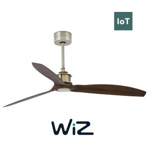 FARO JUST FAN 33398W 50,4“ antická mosaz/vlašský ořech Reverzní stropní ventilátor WiZ