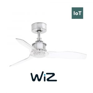 FARO JUST FAN 33426W 35,8“ chrom/transparentní Reverzní stropní ventilátor WiZ