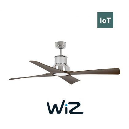 FARO WINCHE 33482W 50“ chrom/tmavé dřevo Reverzní stropní ventilátor WiZ